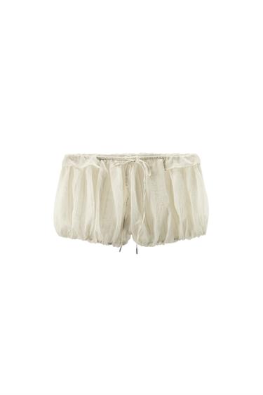SHORTS BOMBACHO RAYAS VOLANTES - Crudo de Zara