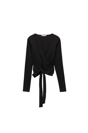 RIBBED TOP WITH TIED DETAIL