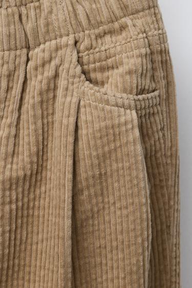 CORDUROY BAGGY TROUSERS - Sand by Zara - Image 2
