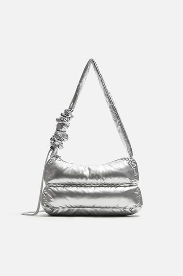 BANDOLERA ACOLCHADA METALIZADA - Plata de Zara