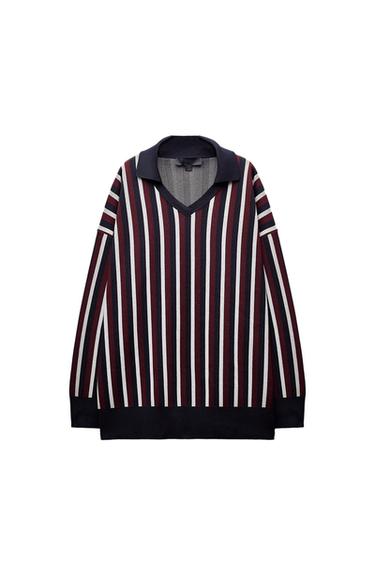 STRIPED POLO NECK JUMPER