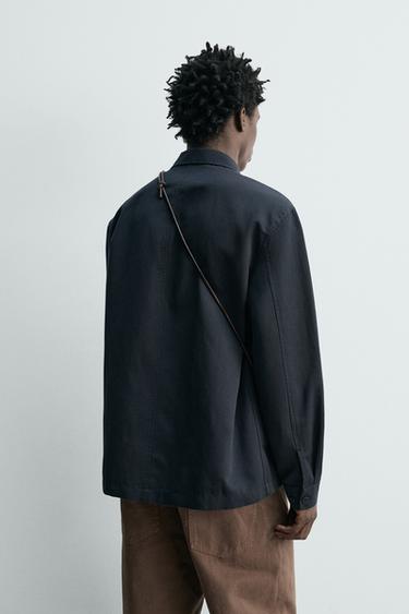REGULAR FIT OVERSHIRT WITH POCKETS - Dark navy by Zara - Image 2