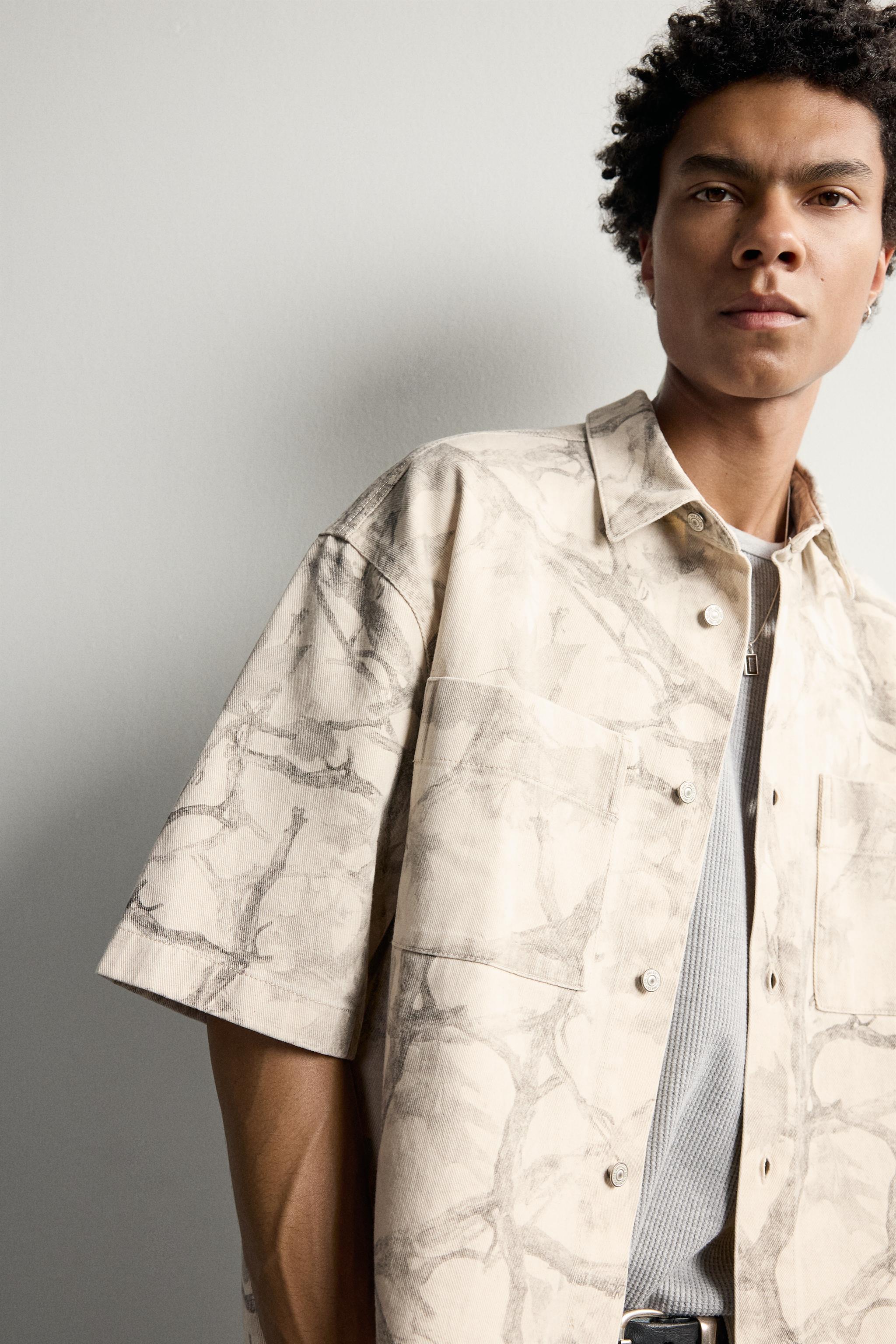 ABSTRACT PRINT BOXY FIT OVERSHIRT - Printed | ZARA Singapore