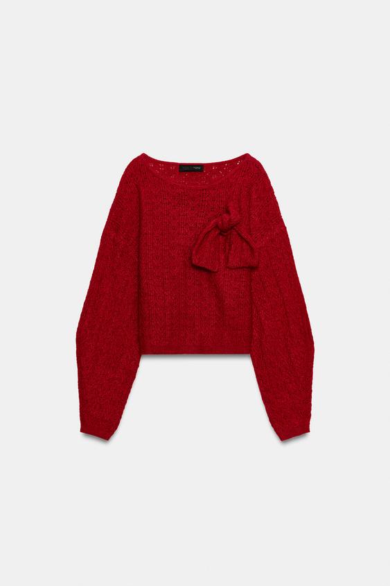 JERSEY PUNTO LAZO - BURGANDY MARS de Zara - Imagen 0