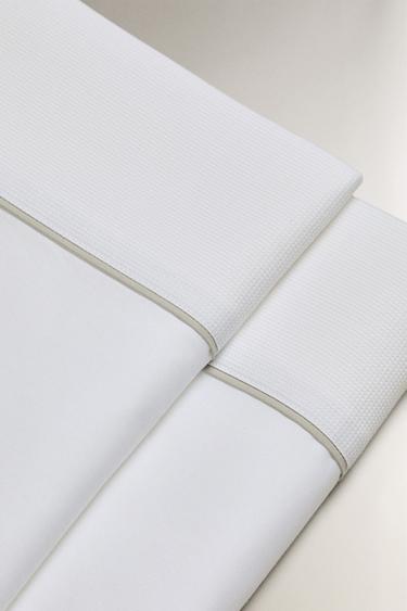 FLAT SHEET WITH PIQUÉ PIPING - Grey by Zara - Image 4