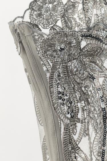 LIMITED EDITION SEQUINNED MESH MINI DRESS - Silver by Zara - Image 6