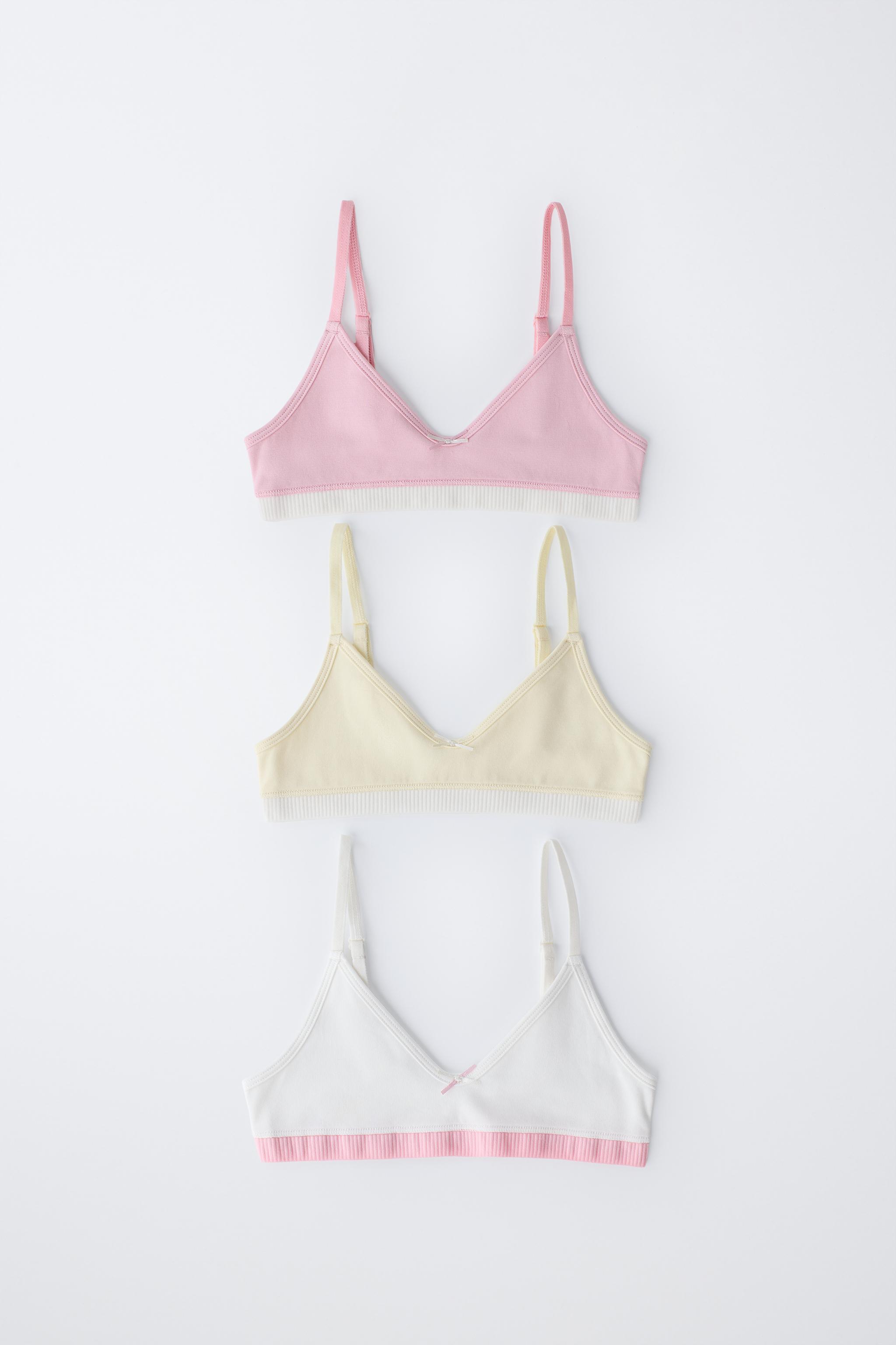 AGES 9-14/ THREE-PACK OF CONTRAST BRALETTES