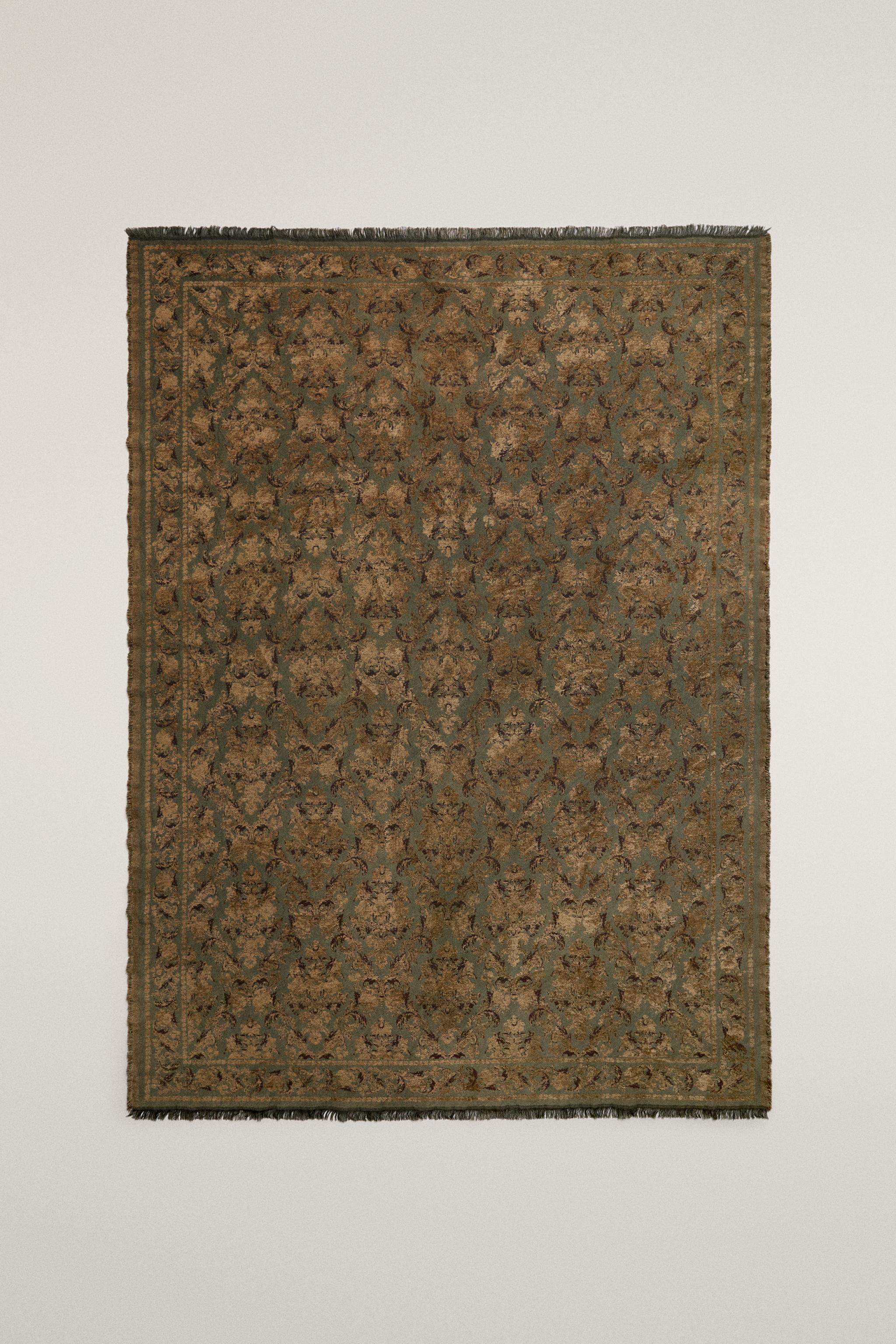 CHENILLE JACQUARD BLANKET - Khaki | ZARA United States