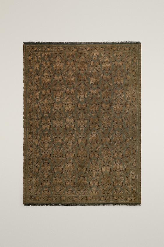 CHENILLE JACQUARD BLANKET - Khaki by Zara - Image 0