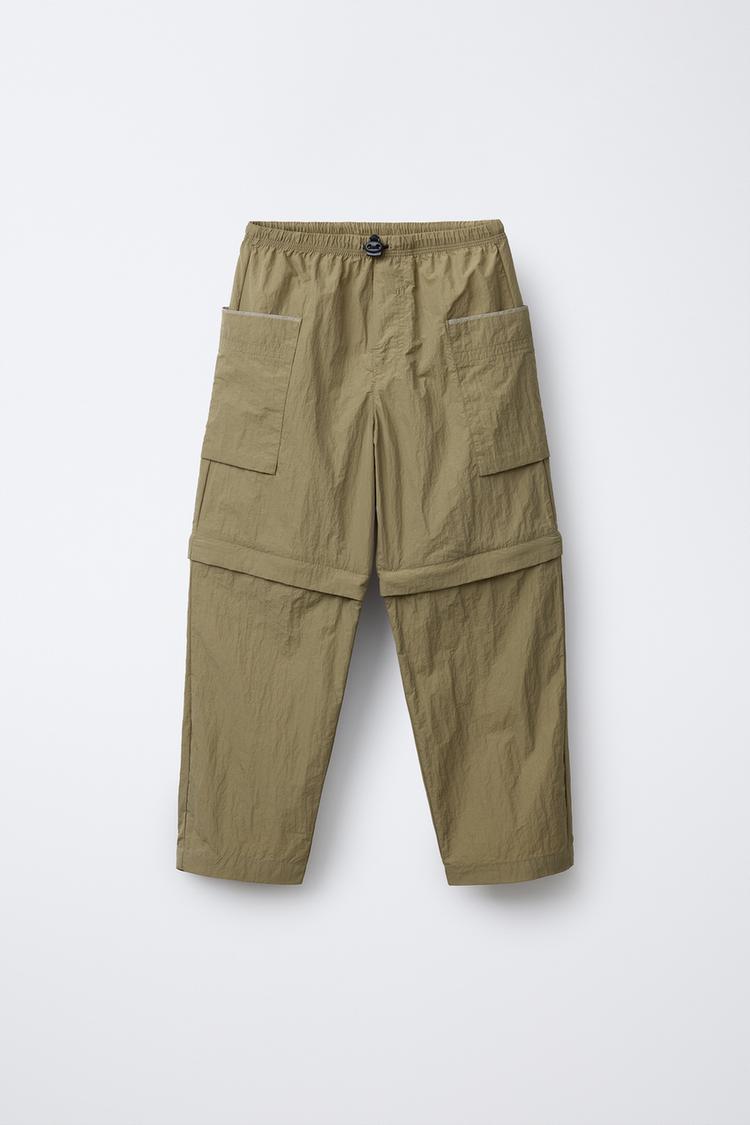 DETACHABLE NYLON BERMUDA TROUSERS Olive green ZARA New Zealand