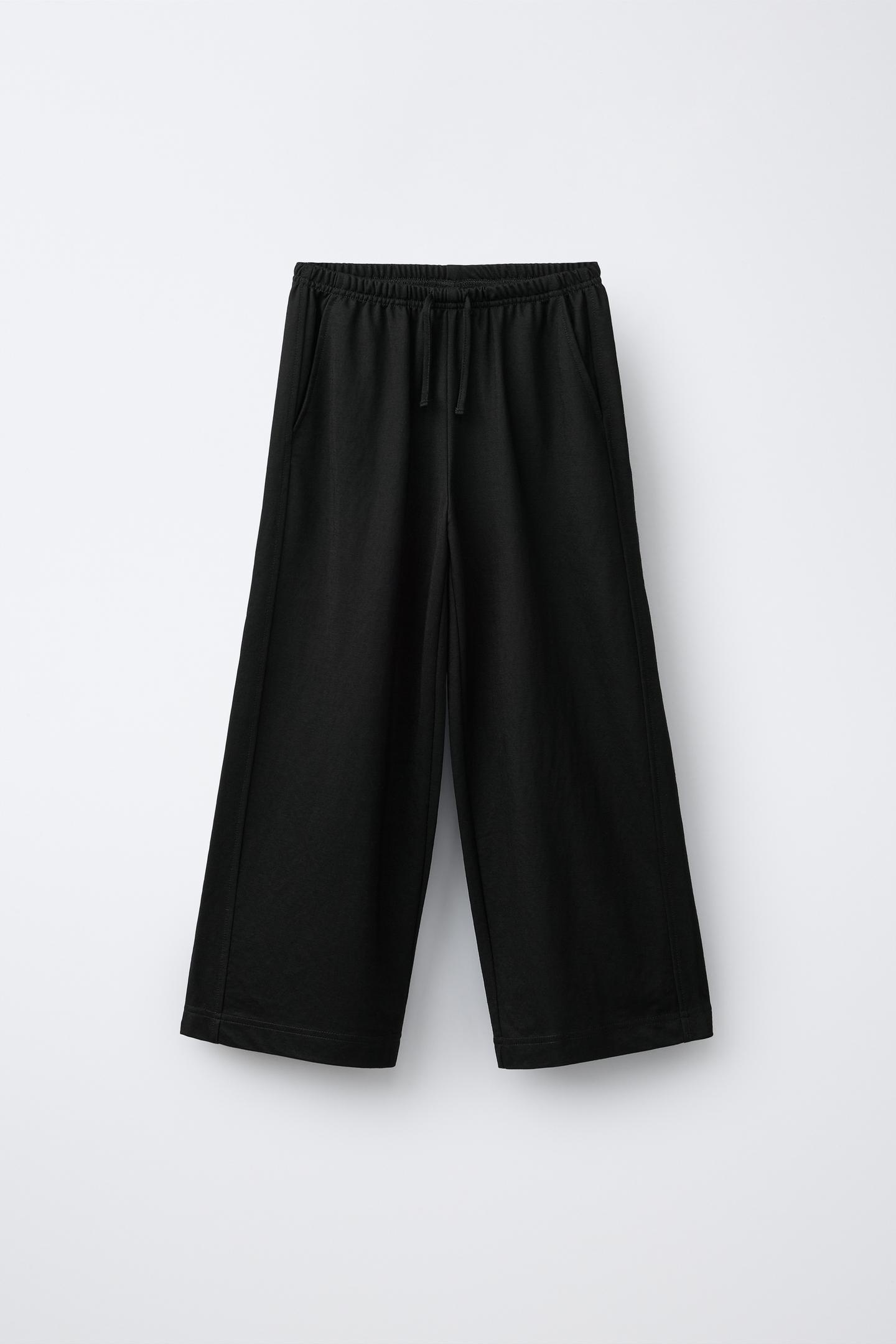 Детские брюки Zara Fluid Wide-Leg, цвет: Чёрный — фото 1
