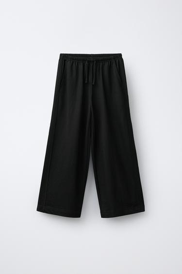 FLOWING WIDE-LEG TROUSERS - Black by Zara