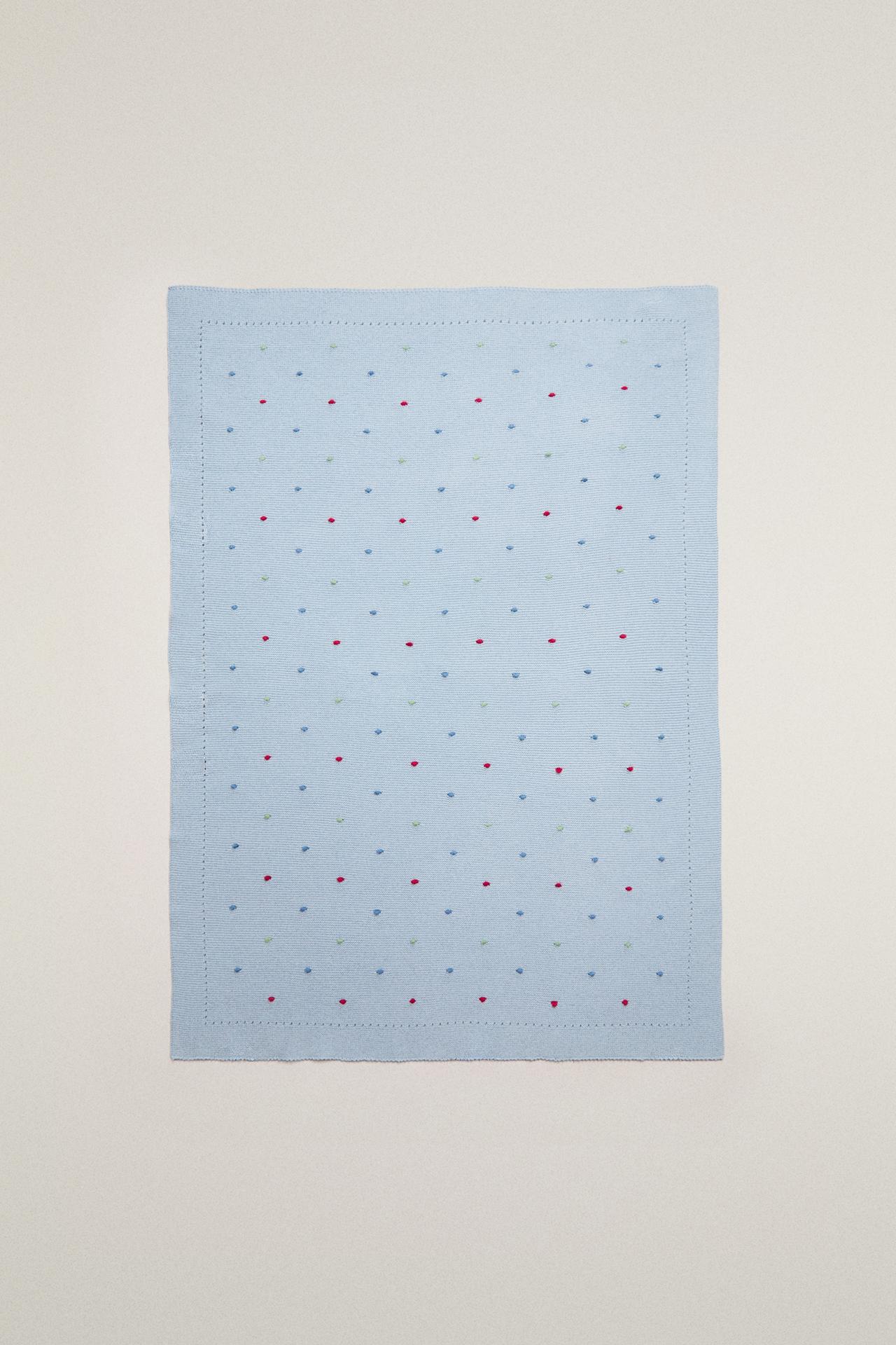 KIDS POLKA DOT BLANKET — Multicolored