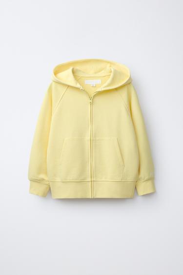 PLUSH ZIP-UP HOODIE - Yellow by Zara - Image 0