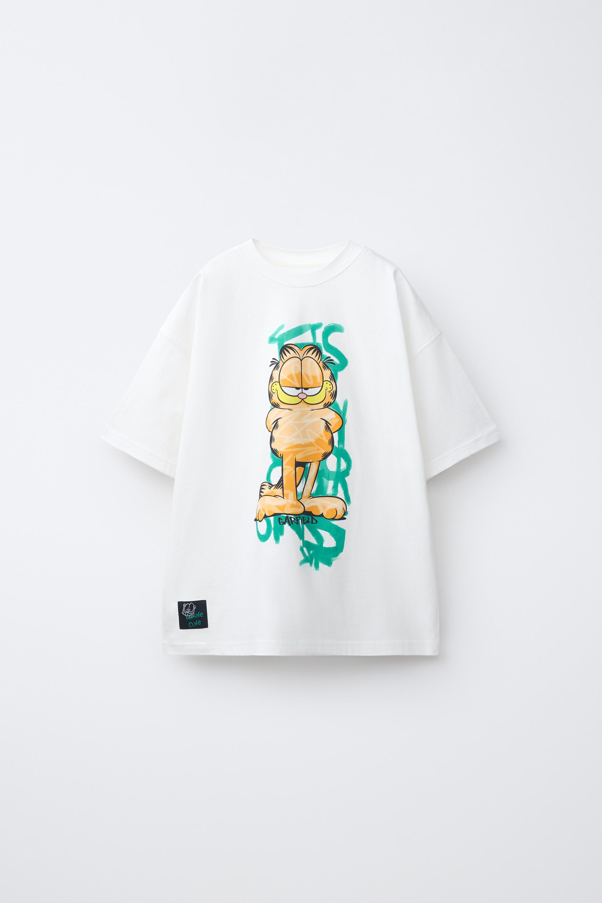GARFIELD © PAWS INC GRAFFITI T-SHIRT — Ecru