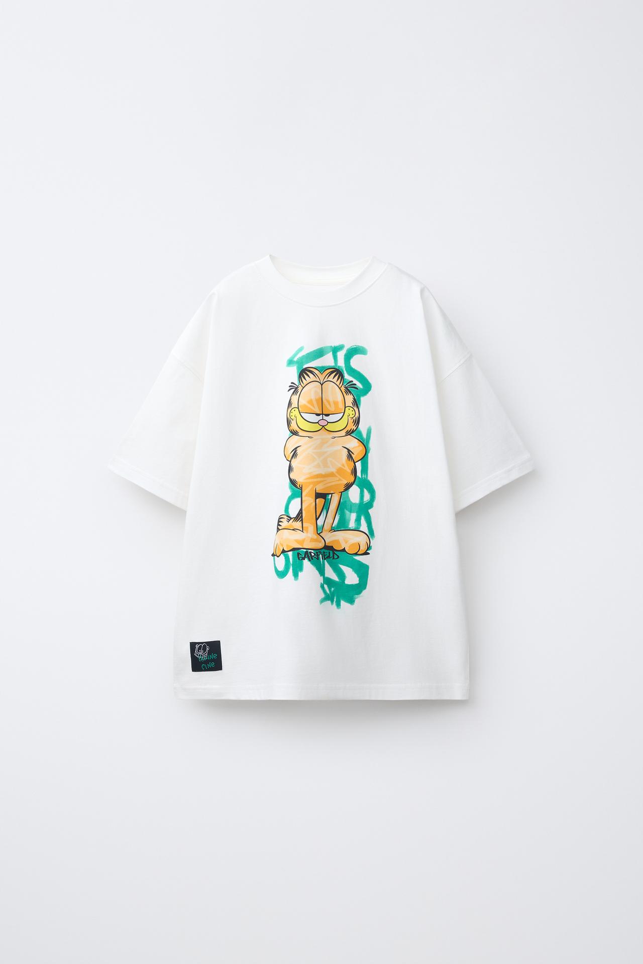 GARFIELD © PAWS INC GRAFFITI T-SHIRT — Ecru