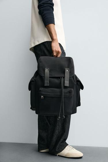 FABRIC BACKPACK - Blue by Zara - Image 0