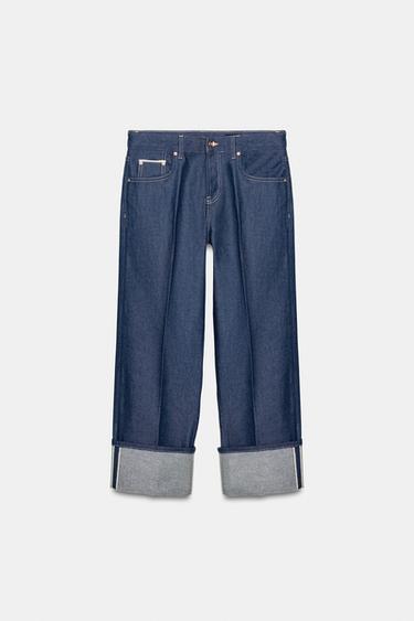 ZW COLLECTION SELVEDGE LOW-RISE JEANS - Blue by Zara