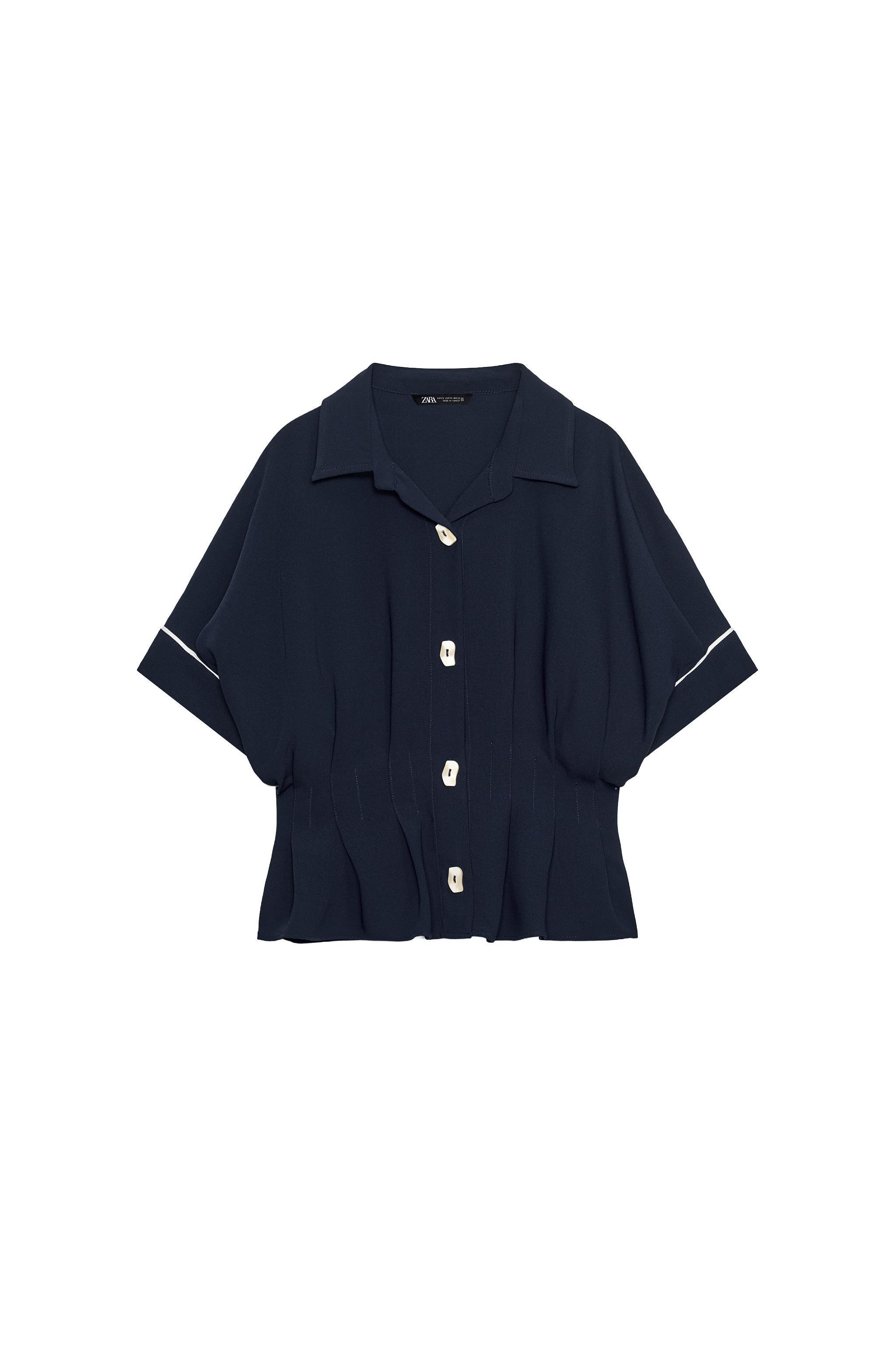 CAMISA PLIEGUES VIVOS CONTRASTE