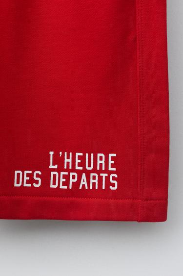 SHORT JOGGING INSCRIPTION - Rouge de Zara - Image 3