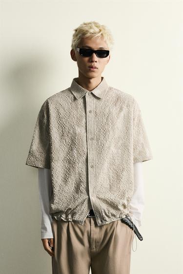 TEXTURED PRINT RELAXED FIT SHIRT - washed green by Zara