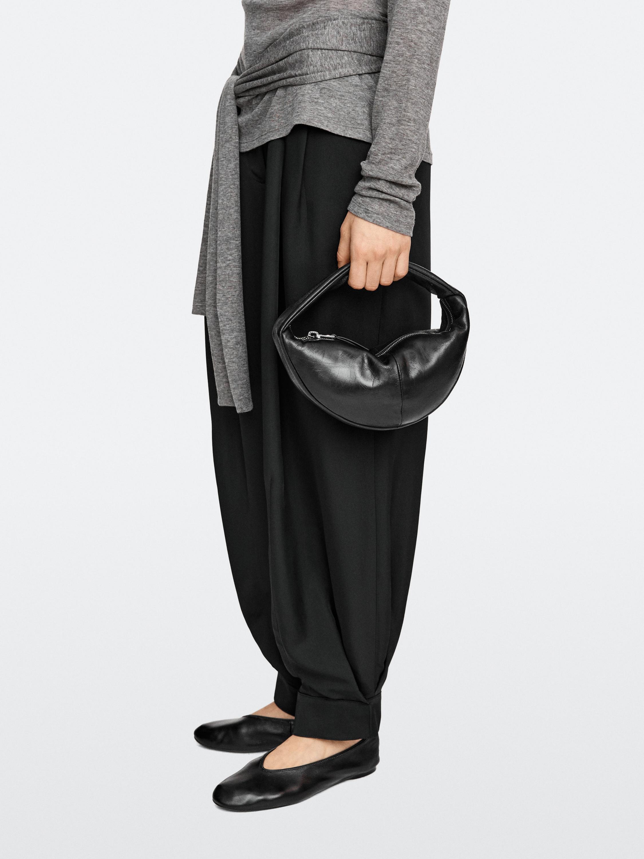 Mini nappa leather half-moon bag