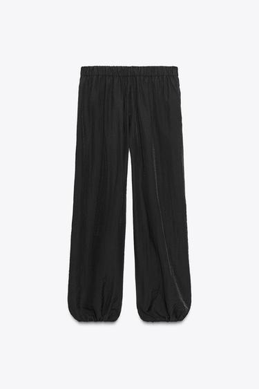 PANTALÓN FLUIDO BOMBACHO - Negro de Zara