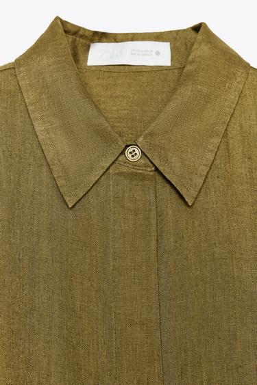 CHEMISE 100 % LIN COLLECTION ZW - Vert olive de Zara - Image 6