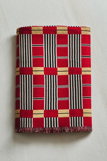 MANTA DE ALGODÃO XADREZ - Vermelho da Zara