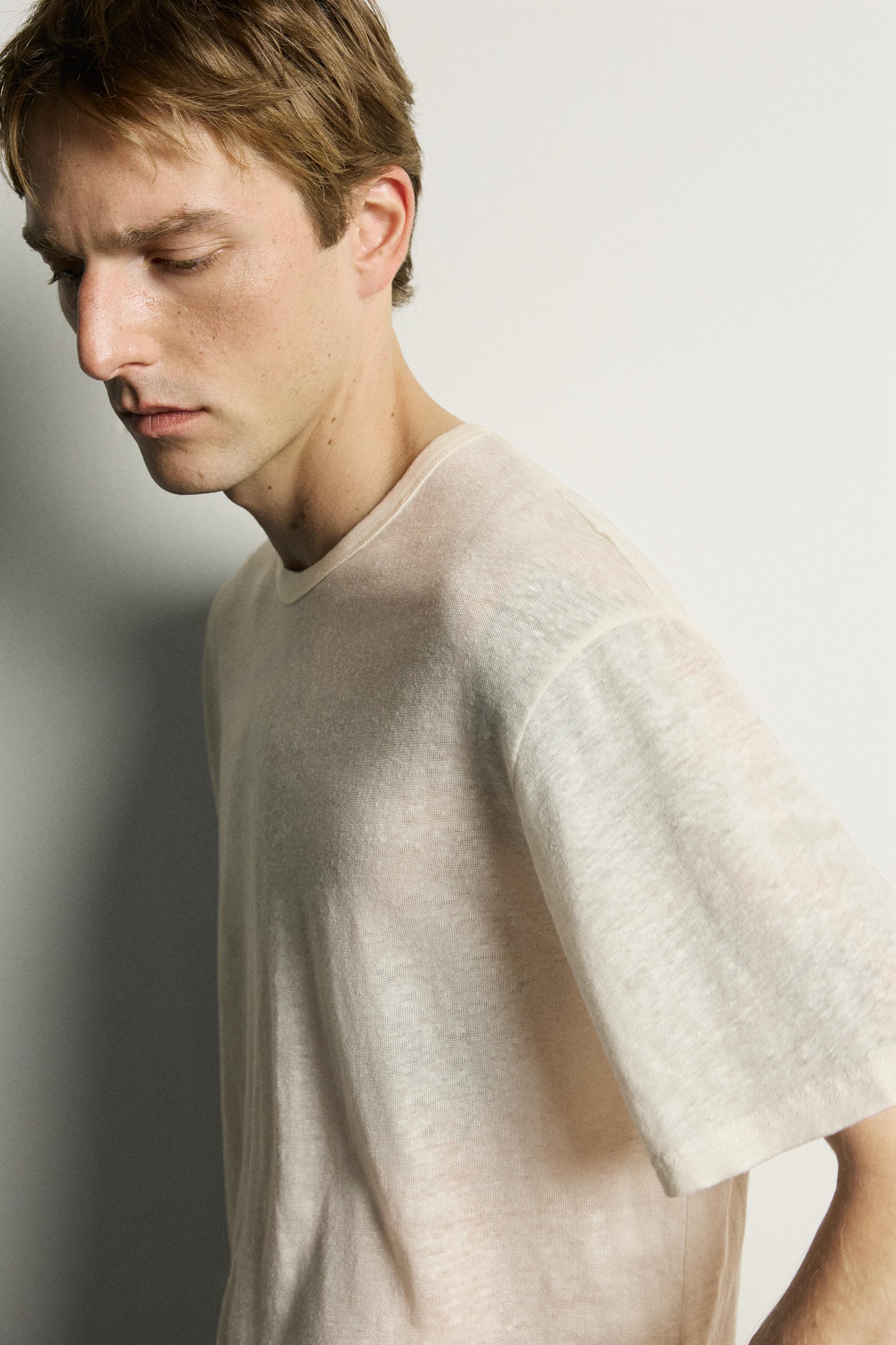 RELAXED FIT 100% LINEN T-SHIRT