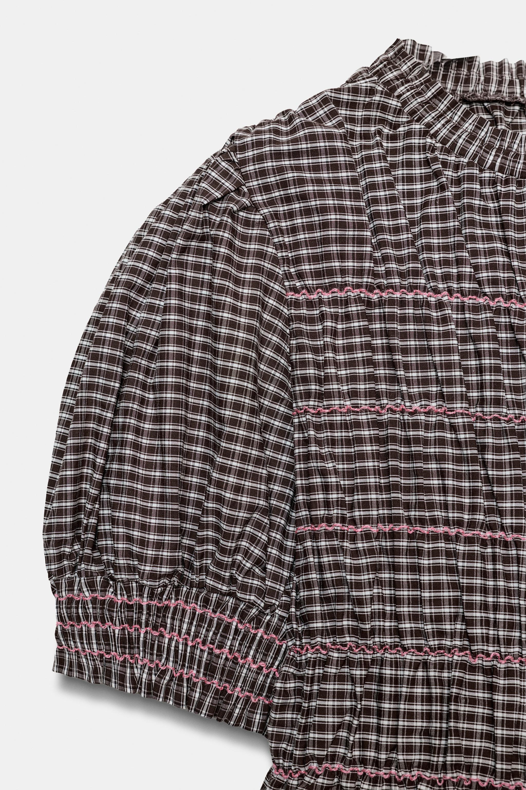 CHEMISE À CARREAUX NID D'ABEILLE