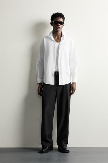 CAMISA SLIM FIT ESTRUCTURA - Blanco de Zara - Imagen 0