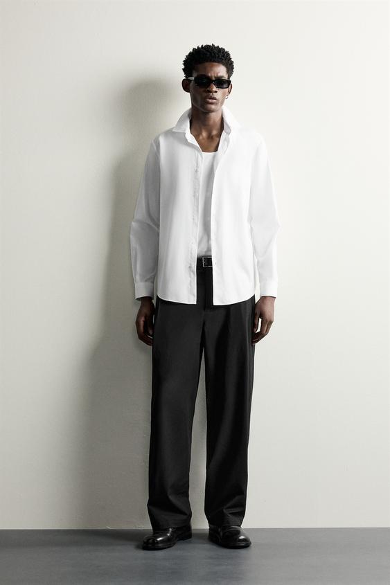 CAMISA SLIM FIT ESTRUCTURA - Blanco de Zara - Imagen 0