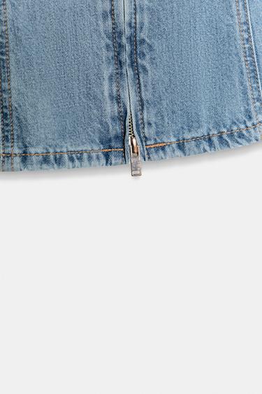 TRF ZIP-UP DENIM SHIRT - Blue by Zara - Image 7
