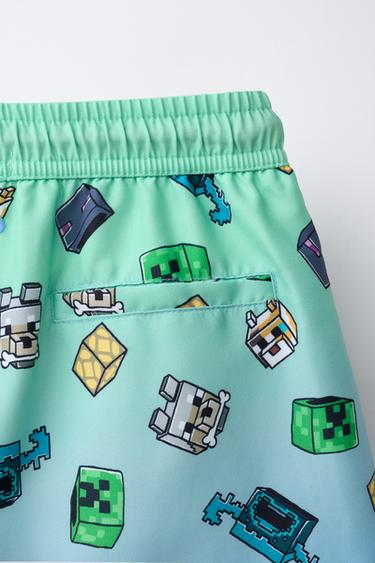 SHORT DE BAIN MINECRAFT © MOJANG AB. ™ - Vert / Bleu de Zara - Image 3