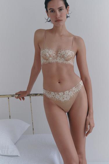 LACE UNDERWIRE BRA — Beige-pink 2