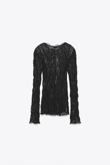 LACE TOP - Black de Zara - Image 5