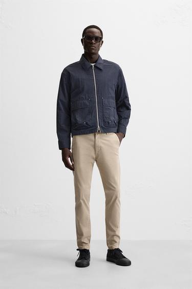 SKINNY FIT CHINO TROUSERS - Beige by Zara - Image 0