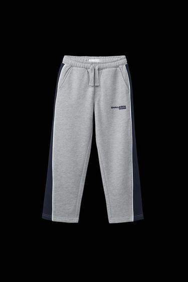 GERADE GESCHNITTENE SWEATPANTS MIT SEITENSTREIFEN - Grau meliert von Zara - Bild 0