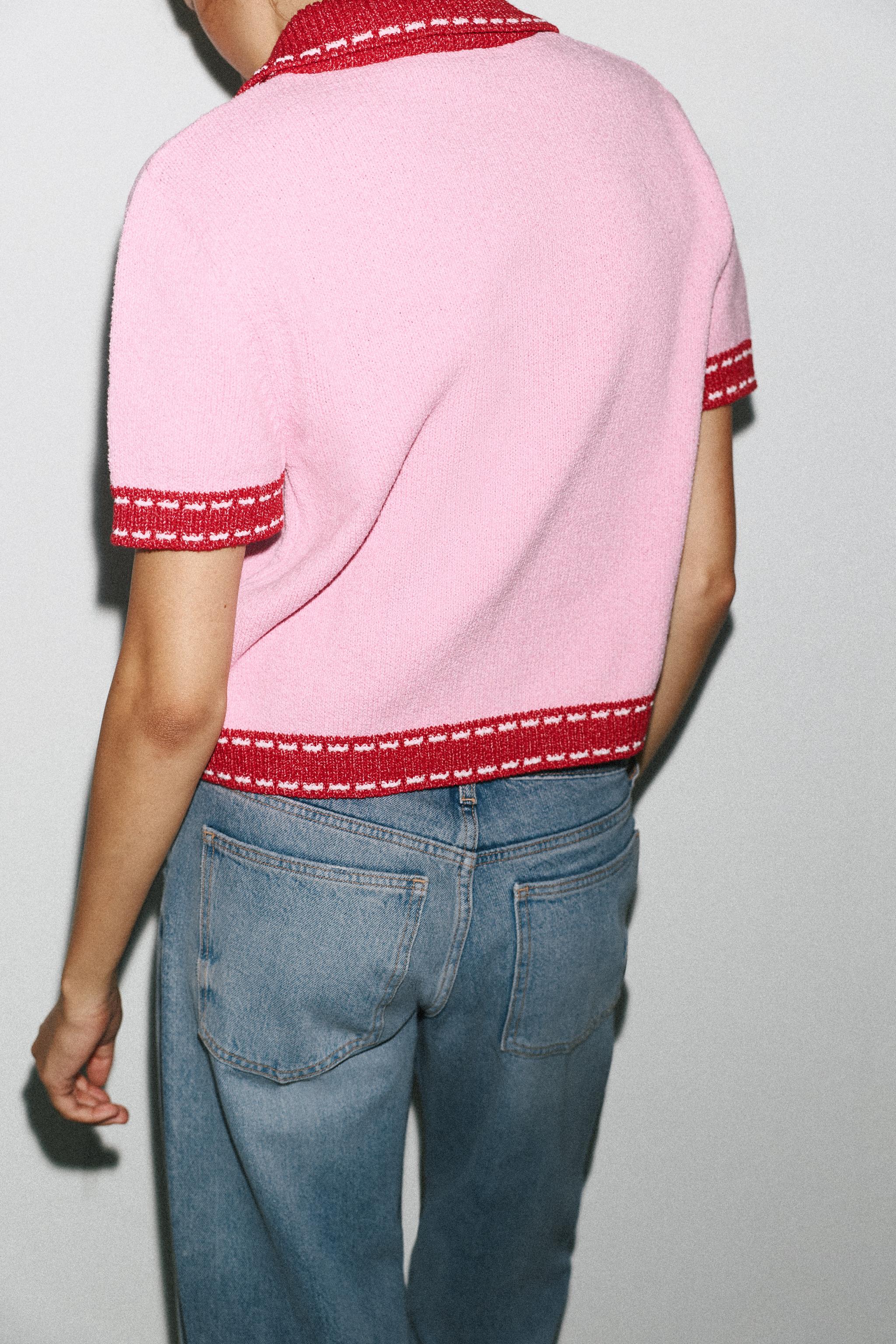 ZARA ステッチ入りショートスリーブニットジャケット M ZARA 完売ステッチ入りショートスリーブニットジャケット - メルカリ