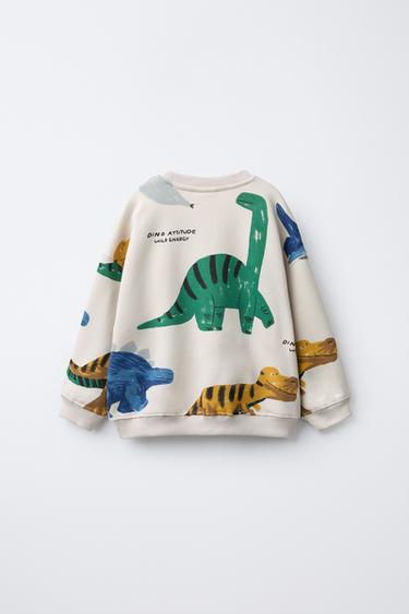 DINOSAUR PRINT SWEATSHIRT - Ice by Zara - Image 1
