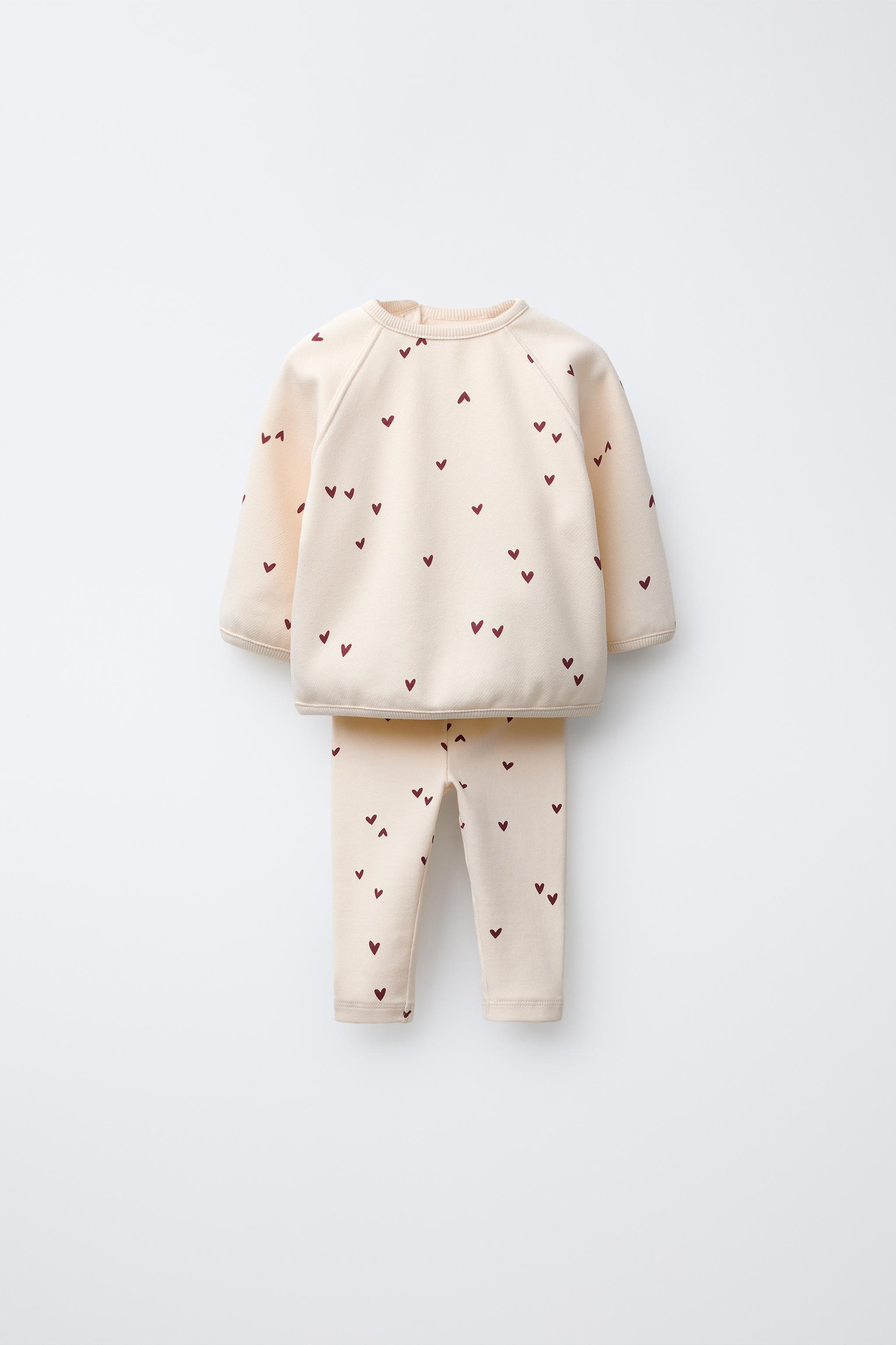 ゆずりん！ ハート柄スウェットシャツ＆レギンスセット - エクリュ | ZARA