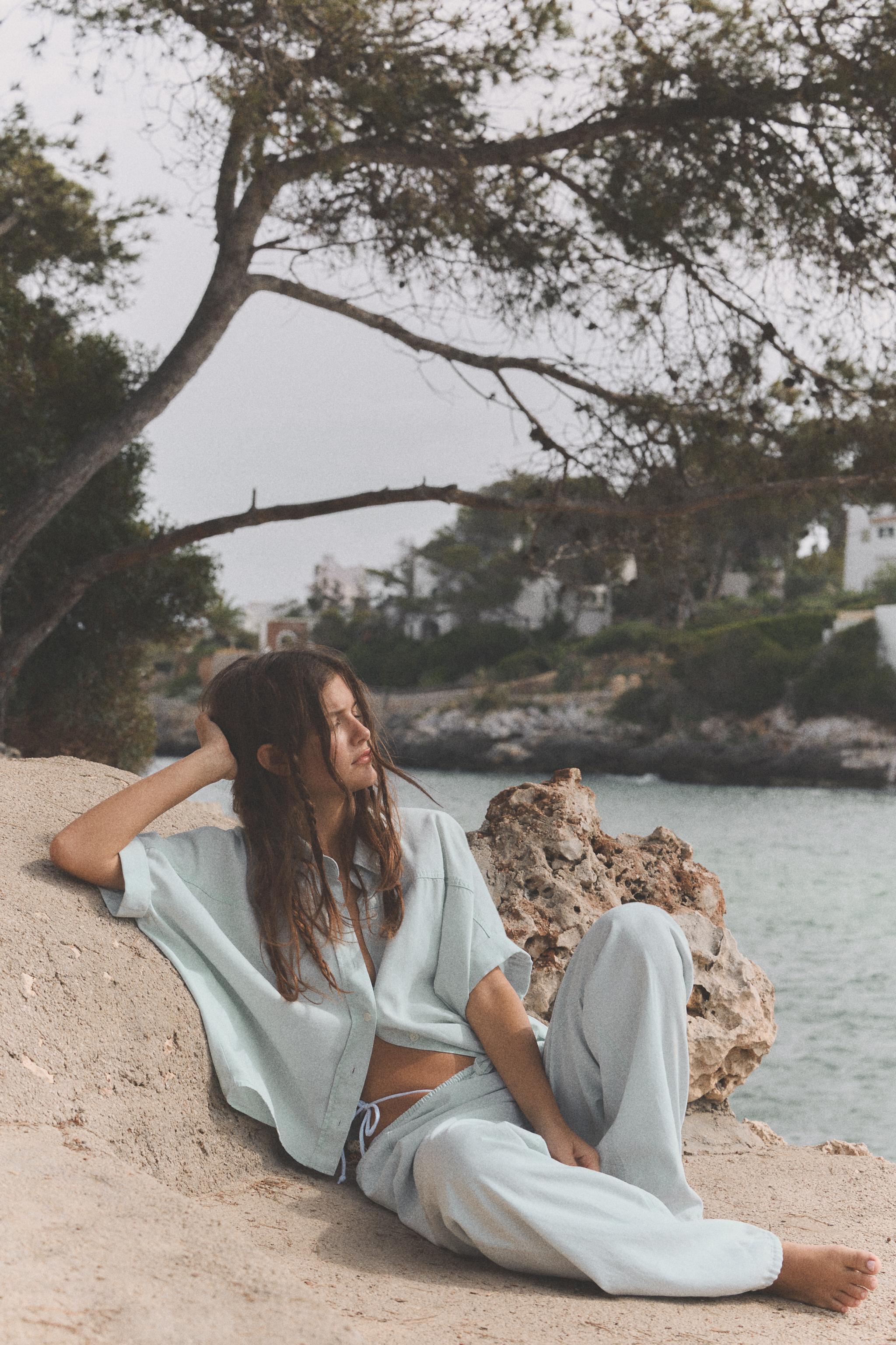 BAĞCIKLI DÖKÜMLÜ PANTOLON - Görsel 4