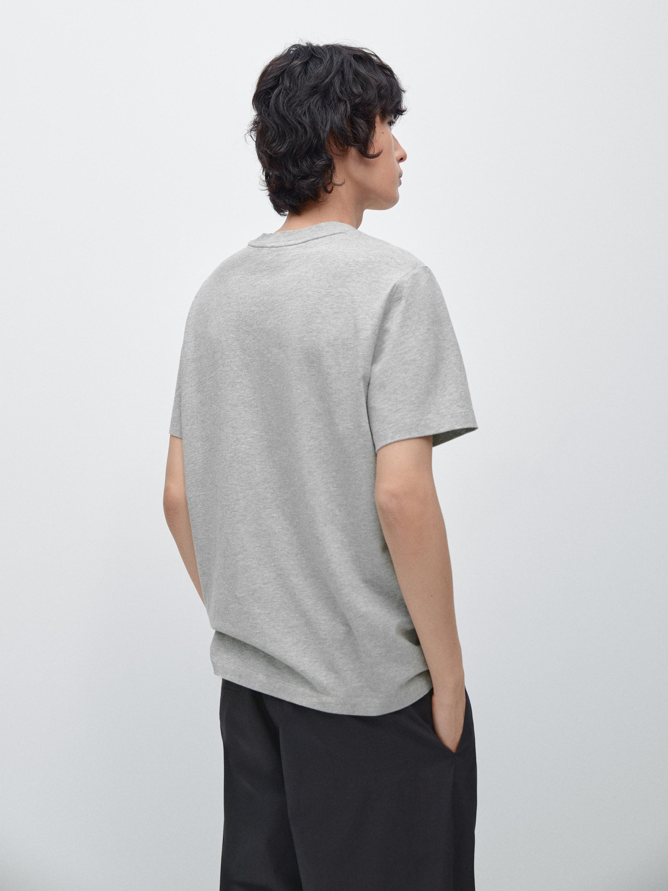 T-shirt manches courtes chiné en coton