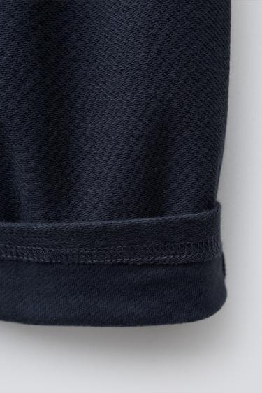 PANTALON EN SERGE À BOUTON - Bleu marine de Zara - Image 3