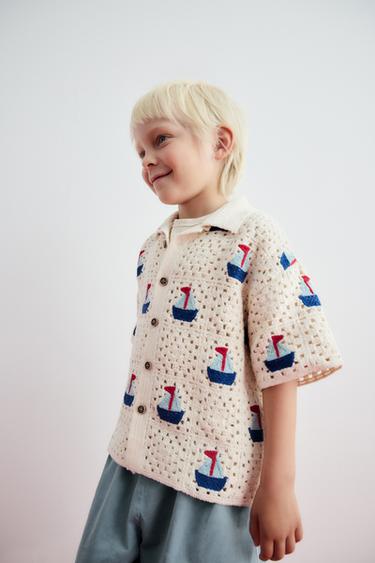 CAMISA PUNTO BARCOS CROCHET - Crudo de Zara