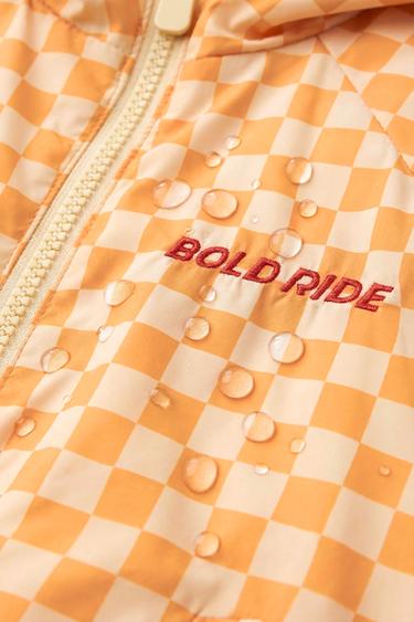 LIGHTWEIGHT CHECKERBOARD RAINCOAT - Orange by Zara - Image 5