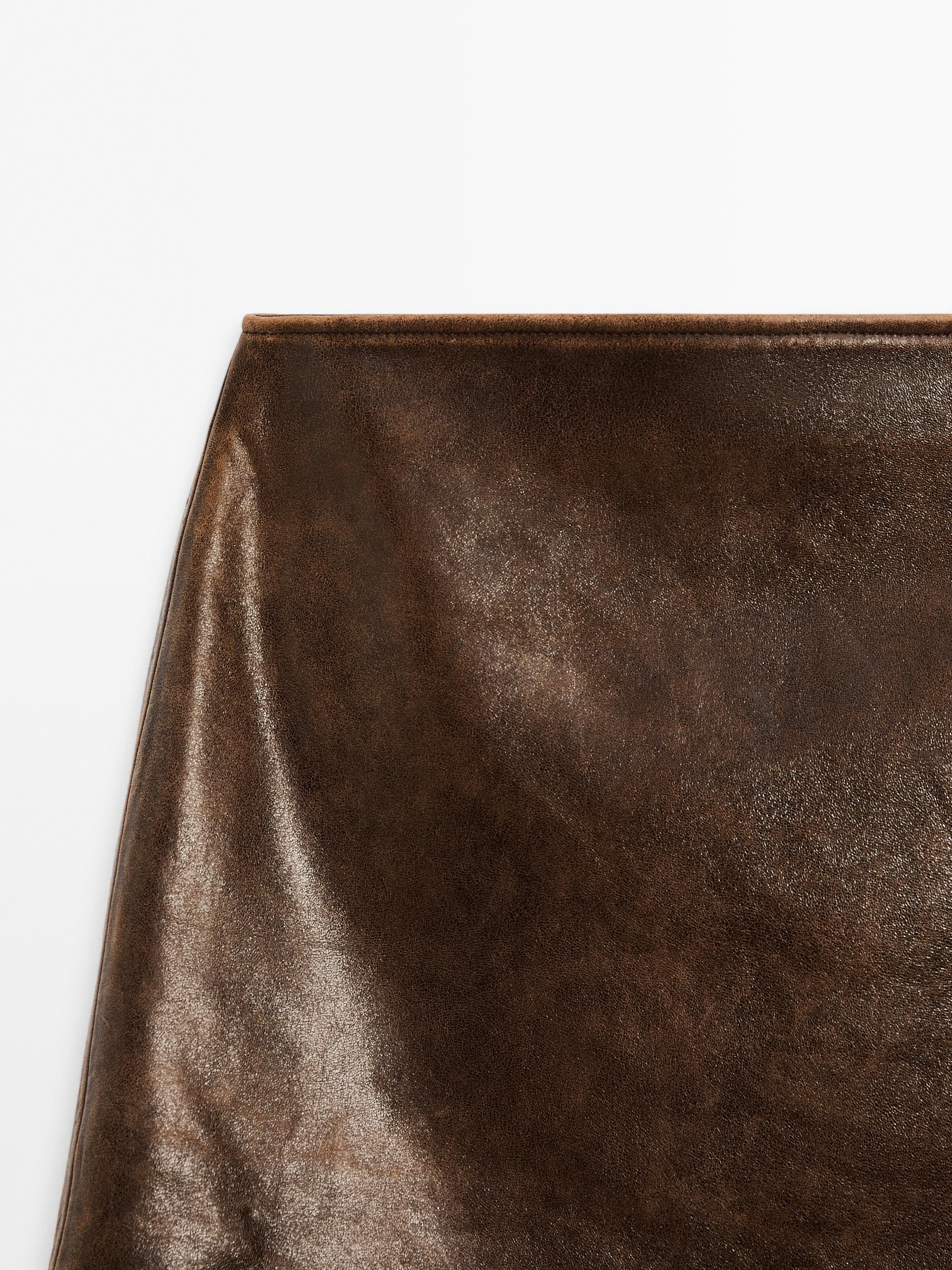 Minijupe en cuir nappa