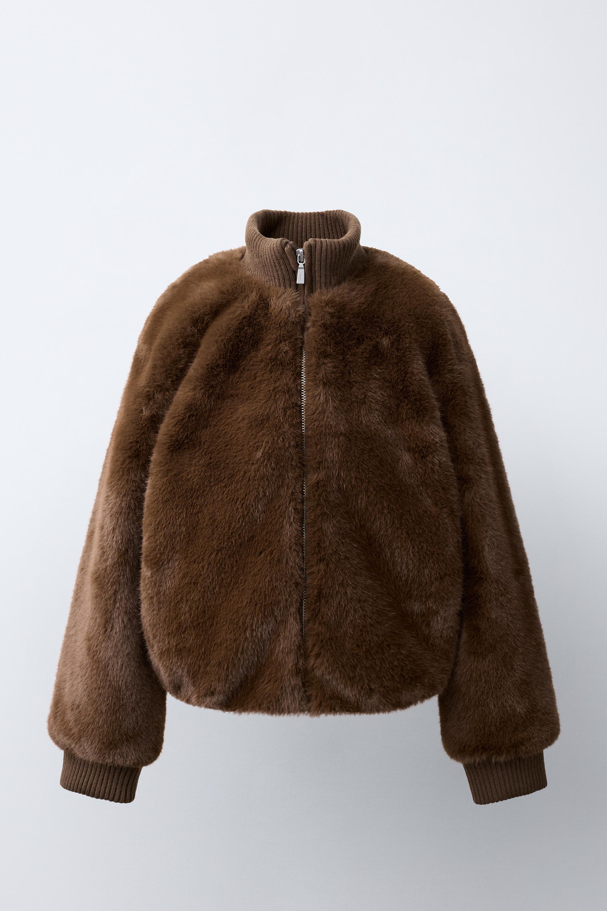FAUX FUR-EFFECT JACKET - Chocolate | ZARA United States