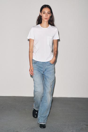 Zara MERCERIZED COTTON T-SHIRT - White